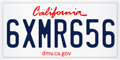 CA license plate 6XMR656