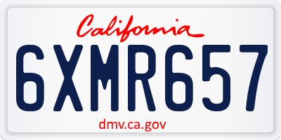 CA license plate 6XMR657