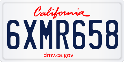 CA license plate 6XMR658