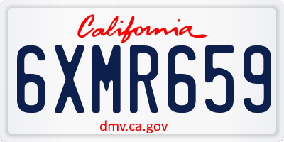 CA license plate 6XMR659