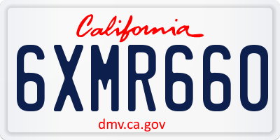 CA license plate 6XMR660