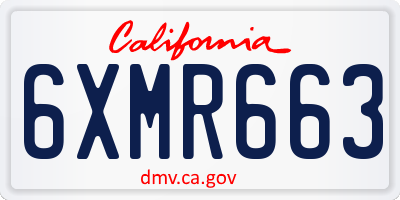 CA license plate 6XMR663