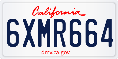 CA license plate 6XMR664