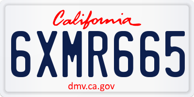 CA license plate 6XMR665