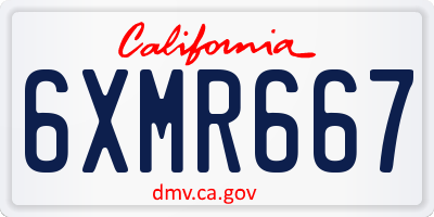 CA license plate 6XMR667