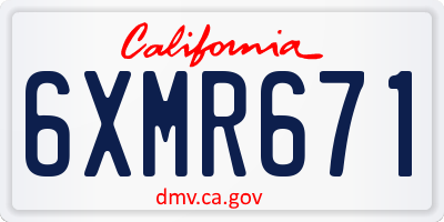 CA license plate 6XMR671