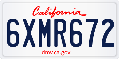 CA license plate 6XMR672