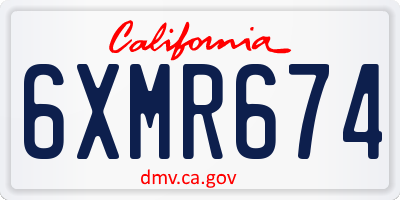 CA license plate 6XMR674