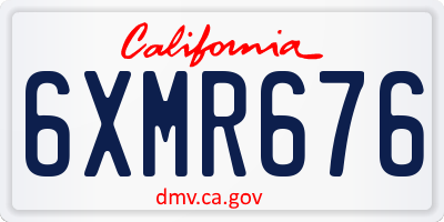 CA license plate 6XMR676