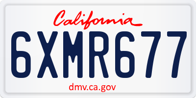 CA license plate 6XMR677