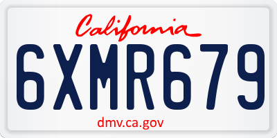 CA license plate 6XMR679