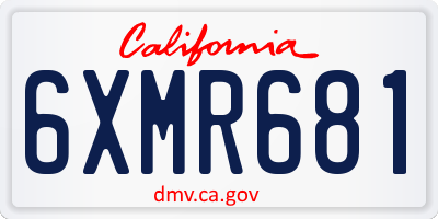 CA license plate 6XMR681