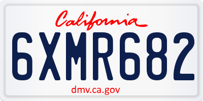 CA license plate 6XMR682