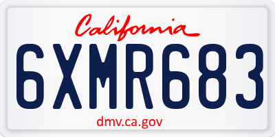 CA license plate 6XMR683