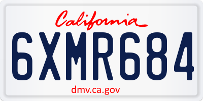 CA license plate 6XMR684