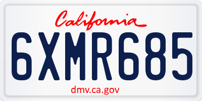 CA license plate 6XMR685