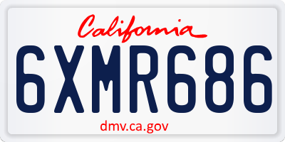 CA license plate 6XMR686