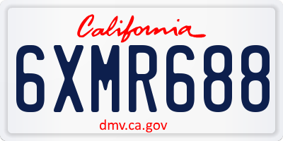 CA license plate 6XMR688