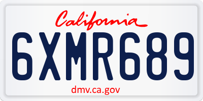 CA license plate 6XMR689