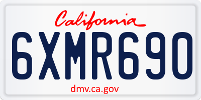 CA license plate 6XMR690