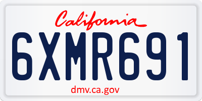CA license plate 6XMR691
