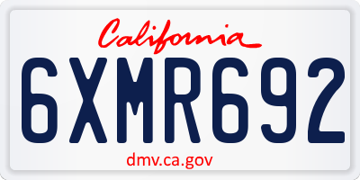 CA license plate 6XMR692