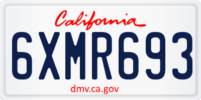 CA license plate 6XMR693