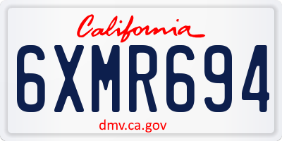 CA license plate 6XMR694