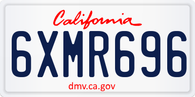 CA license plate 6XMR696