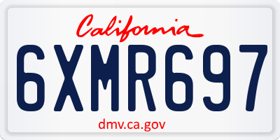 CA license plate 6XMR697
