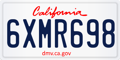 CA license plate 6XMR698