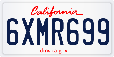 CA license plate 6XMR699