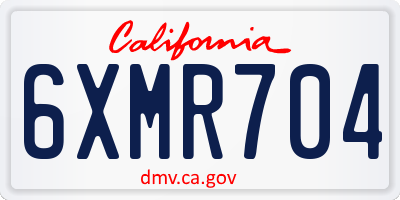 CA license plate 6XMR704