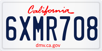 CA license plate 6XMR708