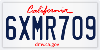 CA license plate 6XMR709