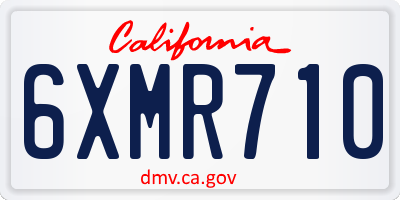 CA license plate 6XMR710