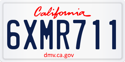 CA license plate 6XMR711