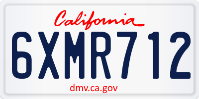 CA license plate 6XMR712