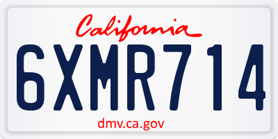 CA license plate 6XMR714
