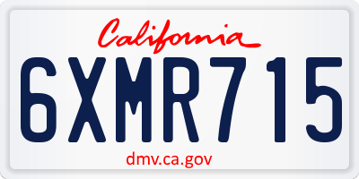 CA license plate 6XMR715