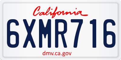 CA license plate 6XMR716
