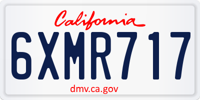 CA license plate 6XMR717