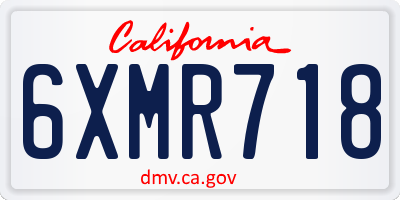 CA license plate 6XMR718