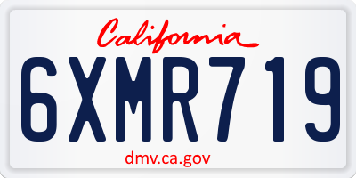 CA license plate 6XMR719