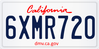 CA license plate 6XMR720