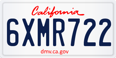 CA license plate 6XMR722