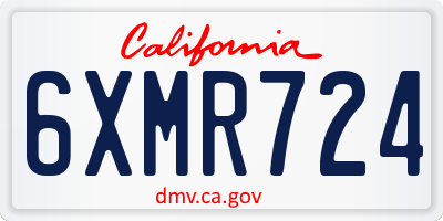 CA license plate 6XMR724