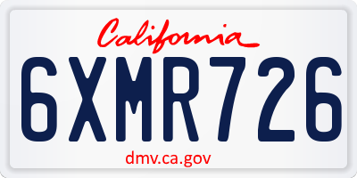 CA license plate 6XMR726