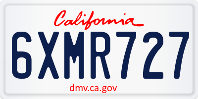 CA license plate 6XMR727