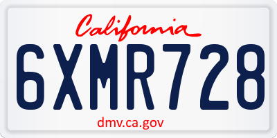 CA license plate 6XMR728